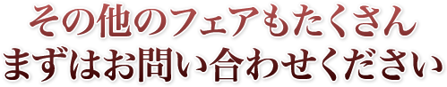 その他のフェアもたくさん、まずはお問い合わせください